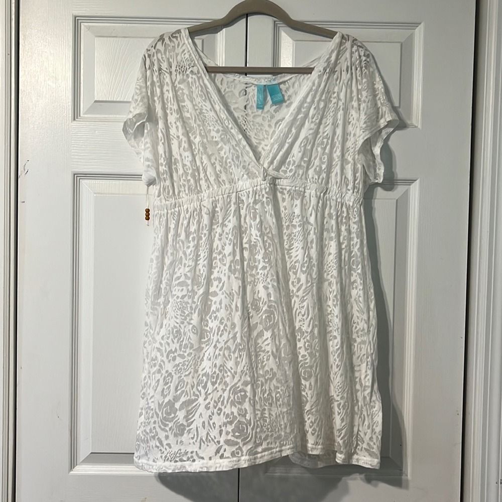 Kim Rogers Swim white coverup; size L